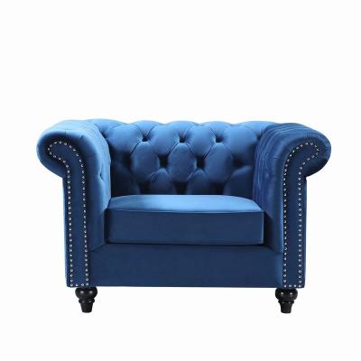 China New Design Style Sofa Living Room Velvet Tufted Sofa Adjustable European Single Fabric Sectional Sofa (Size) for sale