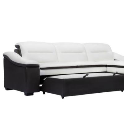 China Leatherette Sofa Bed Sofa, Modern Foldable and Storable Foldable with Drag Bed PU Leather (White and Black) Sofa Bed for sale