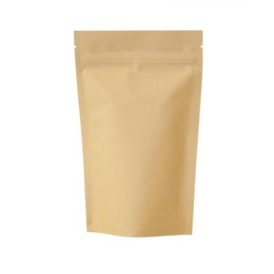 China Laminated Moisture Proof Stand Up Brown Kraft Paper Bags Lined Aluminum Foil Zipper Tea Bag for sale