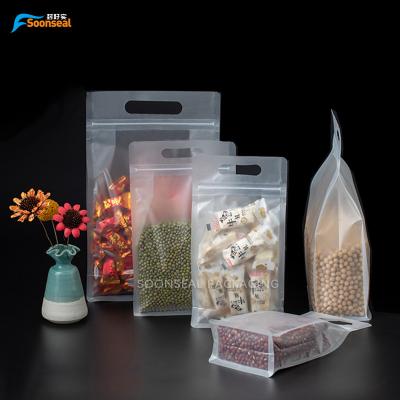 China Flat Bottom Moisture Proof Pouch Packaging Resealable Frosted Cookies Packaging Mylar Ziplock Bags for sale