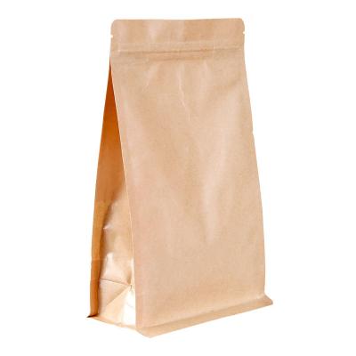 China Recyclable Wholesale Custom Flat Bottom Pouch Brown Paper Bags With Your Own Logo for sale