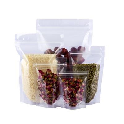 China Clear Clear Plastic Ziplock Food Holder Moisture Proof Storage Up Pouch Liquid Snacks Packaging Bags for sale