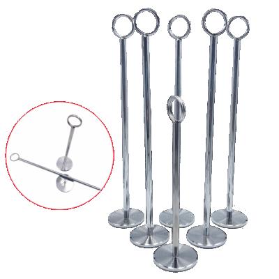 China Pack of 12 Reservation Sign Restaurant Stainless Steel Menu Card Table Photo Number Holder Metal Stand Pack for sale