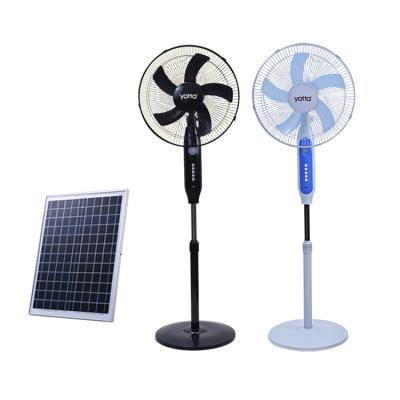 China Height Adjustable Adjustable Height 16 Inch Solar Panel Electric Power Stand Fan With Night Light Function for sale