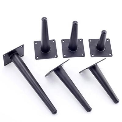 China Industrial Furniture Fittings Trim Black Round Foot Metal Pipe Foot Metal Foot Holder for sale