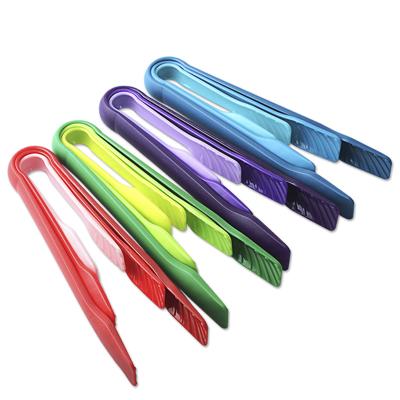 China Mini Plastic Food Tongs Cute Hot Sale Kitchen Viable Colorful Set 3 Factory Tongs Tongs For Food Bread Sugar for sale