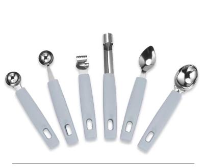 China Viable Multifunctional High Quality Stainless Steel Fruit Garnishing Hollow Puncher Instruments Digging Ice Ball Ice Cream Scoop for sale