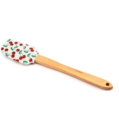 China Non Handle Food Grade Silicone Spatula Stick Silicone Spatula Bamboo Cooking Scraper for Kitchen for sale