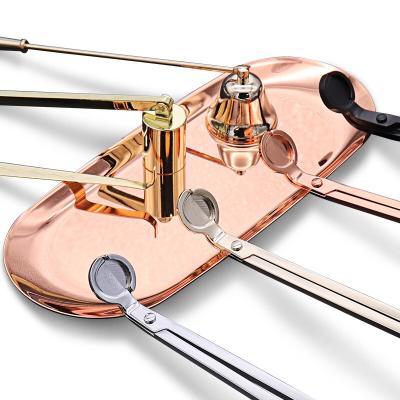 China Customizable High Quality Pink Gold Candle Wick Trimmer Stainless Steel Candle Wick Dipper S Candle/Wick Set of 4 Pieces Wick Candle Scissors for sale