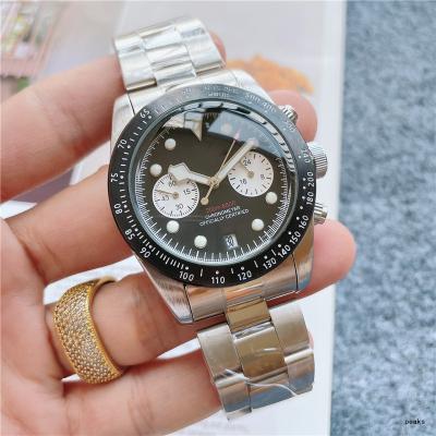 China Fashionable high quality simple five needle automatic date timing all steel band quartz watch for sale