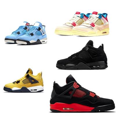 China Cushioning Retro 4s Oreo Retro 4S Running Shoes White Men Basketball Shoes Fashion Sports Shoes Women Yellow Fashion Sneakers for sale