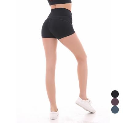 China Women's Sports Breathable Shorts Stretch Slim Running Yoga Shorts High Waist Hip Tight Three Point Shorts for sale