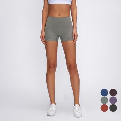 China Breathable Women Nylon Spandex Booty Shorts Fitness Workout Shorts Custom Logo Wholesale for sale