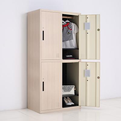 China Commercial Office Furniture Metal 4 Door School Hostel Lockers Gym Steel Storage Cabinet Locker Metal For Hostels Factory Price for sale