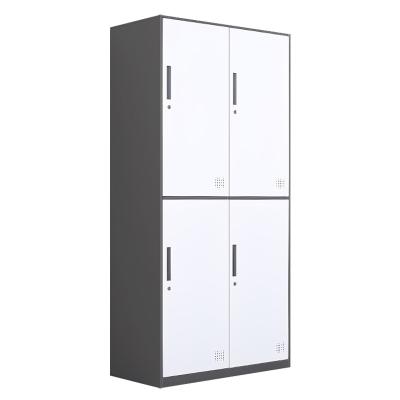 China Commercial Office Furniture 4 Door Metal Clothes Wardrobe Cabinet Staff Changing Room Gym Steel Locker Storage Cabinet for sale