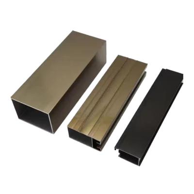 China door & Aluminum Profile Square Aluminum Frame Window Tube Aluminum Tubes Champagne Anodize Black Anodized for sale