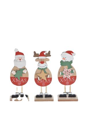 China Christamas Home Decor Santa Snowman Wooden Reindeer Holding Christmas Decoration Christmas Supplies Navidad Table Ornaments for sale