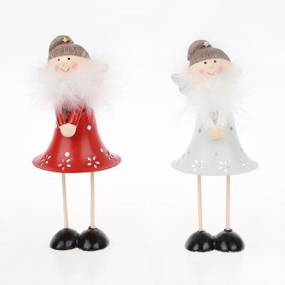 China Christmas Ornaments Metal Crafts Winter Red Color Christmas Angel Decoration Table Party Supplies Home Ornaments for sale