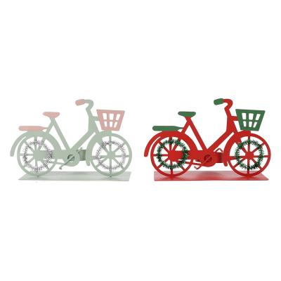 China 2021 New Arrivals Metal Crafts Tea Light Candle Holders Bike Tea Light Candle Holders Christmas Table Decoration for sale