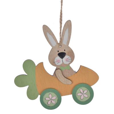 China Easter & Wooden Car Tree Carrot Spring Decoration Spring Festival Decoration Rabbit Easter Bunny Hanging Statue for sale