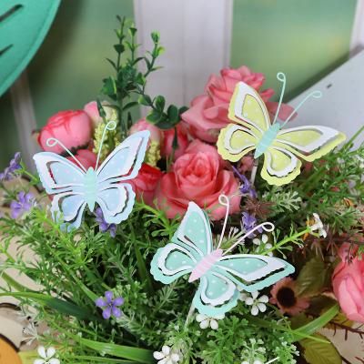 China China Supplier Handmade Metal Craft Decorative Butterfly Garden Sticks Ornament for sale