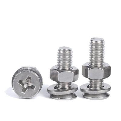 China Cross Pan Combination Screws 304 Stainless Steel Head Sems Screw With Washer for sale