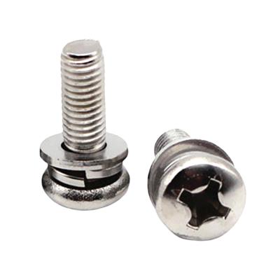 China M2 M3 M4 Pan Head SEMS Screw Combo Pan Screw With Flat Washer Spring Washer for sale