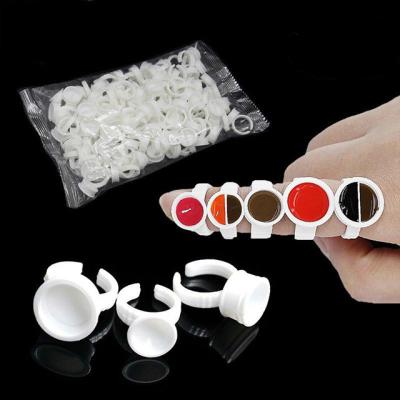 China Wholesale Disposable Makeup Tattoo Eyebrow Operation Factory Tattoo Microblading Dye Ink Ring Cups With Divider for sale