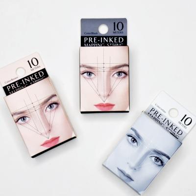 China Disposable Private Label 3 Colors 10m Microblading Supplies Pre Inked Brows Tracing String For PMU Eyebrow Shape for sale