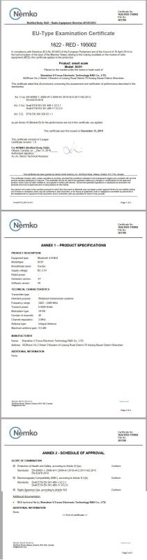 CE - Shenzhen V-Focus Electronic Technology R&D Co., Ltd.