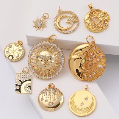 China High Quality / Safe Hot Sale Gold Filled Sun Moon And Star Pendant Charms For Jewelry Making Accessories for sale