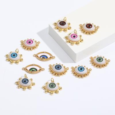 China FASHIONABLE Waterproof Gold Plated Enamel Jewelry Evil Colorful Eye Pendant Necklace Jewelry Dropshipping for sale