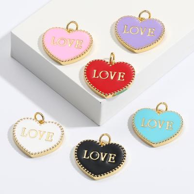 China TRENDY Trendy Fine 18k Gold Plated Jewelry Round Heart Charm Necklace Pendant Diy Jewelry Making Kit for sale