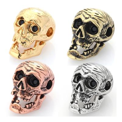 China TRENDY Hip Hop Style 14k Gold Charm Bracelet Intage Skull Spacer Bead Diy Bracelet Accessories Wholesale for sale