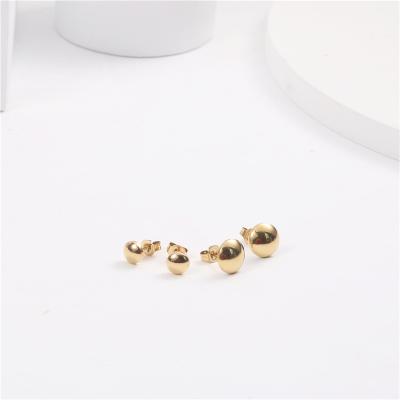 China Cute Jewelry 18K Gold Stud High Polish Stainless Steel Fashion Specular Earrings for sale