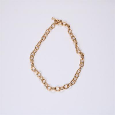 China Stainless Steel Punk Jewelry Fashion Circle Exaggeration Simplicity Bold Striated Necklace for sale