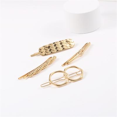 China 18K Gold Plated Stainless Steel Hairpin Braided Twist Hairpin Women Jewelry Gift Party Hair Accessories for sale