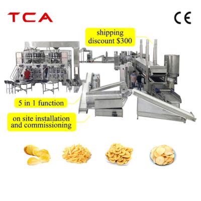 China High Efficiency Input 200kg/h Capacity Full Automatic Potato Chips Line Potato Chips Making Machine for sale