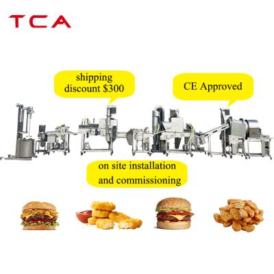 China Hamburger Making Line Chicken Nuggets Production Machine Support 200kgh-600kgh Hamburger Patty Line for sale