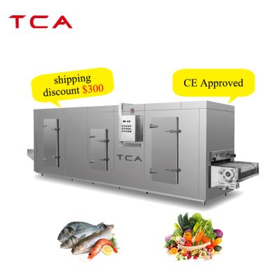 China iqf frozen tunnel deep freezer industry iqf trichloroacetic acid 500kgh 800kgh food machine freezer for sale