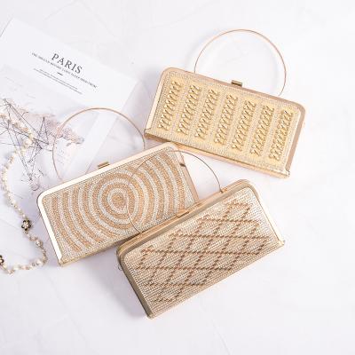 China Lady Handbags Wedding Purse Chain Shoulder Bag Crystal Clutch Purse Square Shaped Evening Bag Women Gold Clutch Bag Full for sale