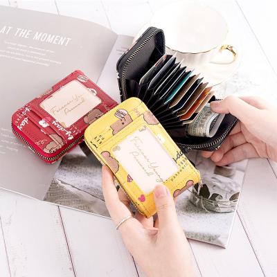 China Fashion RFID Zipper Around Ladies Wallets Pinch Small Mini Short Custom PU RFID Women Leather Wallet for sale