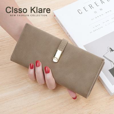 China Clsso Klare Hot Selling Women's Minimalist Wallet Long Card Waterproof Long Holder Latch For Shopping Coin Card Purse for sale