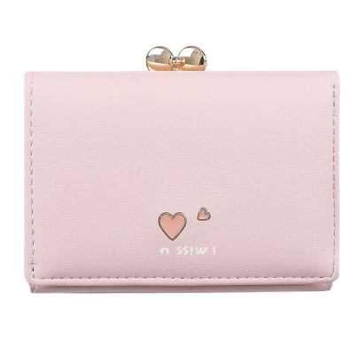 China Japanese Korean girl heart student cute Japanese version of waterproof short wallet small change ultra-thin exquisite single triple for sale