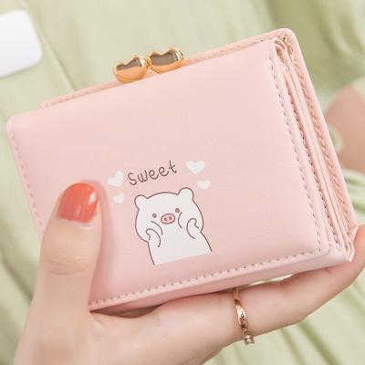 China Girl 2021 Japanese Central Statistical Institute Student Ladies Wallet Short Anti-theft Korean Version Of Cute New Cartoon Retro Small Coin Purse for sale