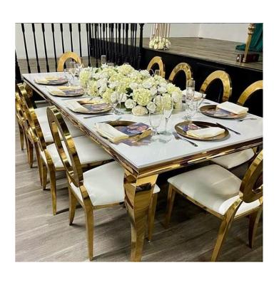 China Modern Wedding Stainless Steel Table Around Party Wedding Banquet Table Mirror Antique Dining Table for sale