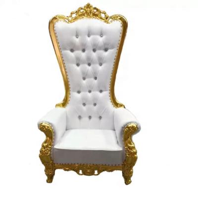 China Modern Hot Sale Modern Loveseat White Gold Custom Back King Throne Chair High For Wedding for sale