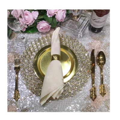 China Wedding Wholesale High Quality Party Metal Serving Tray, Gold Cake Plate Charger For Weeding Decoration for sale