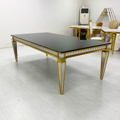 China Convertible Furniture Square Dining Event Wedding Table Stainless Steel for sale