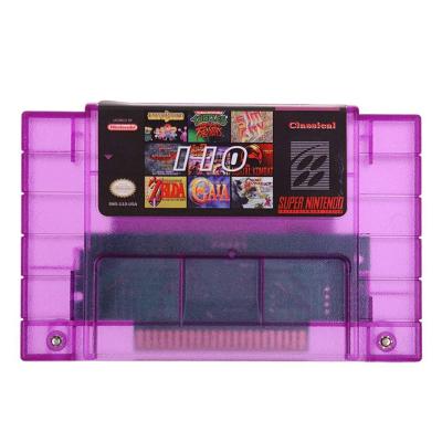 China For SNES Game Purple Shell 110 IN 1 SNES Game Battery Saving Card Video Game Cartridge Snes Console Game Card for sale